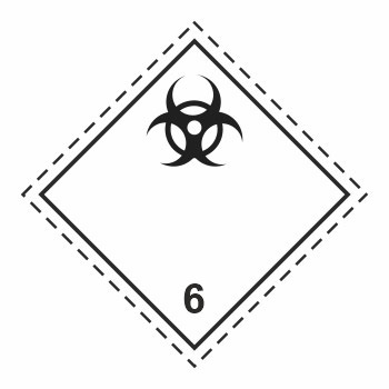 Знак перевозки опасных грузов «Класс 6.2. Инфекционные вещества» (светоотражающий металл, 300х300 мм)
